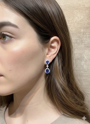 Aretes Tanzanita · Pieza de exhibición