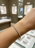 Pulsera Tennis Elaine Vault de Oro Rosa 14k con Diamantes de Laboratorio