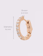 Arracadas Elaine Vault Mediana de Oro Rosa 14k con Diamantes de Laboratorio