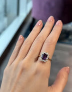 [ML-90825] Elaine Anillo Biselado de Amatista Corte Esmeralda 2.06 cts Amatista (Esmeralda) OR 14K
