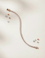 Pulsera Tennis Elaine Vault de Oro Rosa 14k con Diamantes de Laboratorio