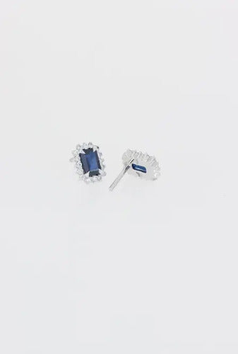 [ML-49652] Elaine Broqueles Biselado Zafiro Corte Esmeralda 2.89 cts Zafiro (Esmeralda) OA 14K