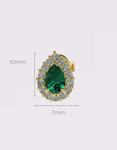 [ML-08672] Elaine Broqueles Biselados Esmeralda Pera Esmeralda (Pera) OA 14K