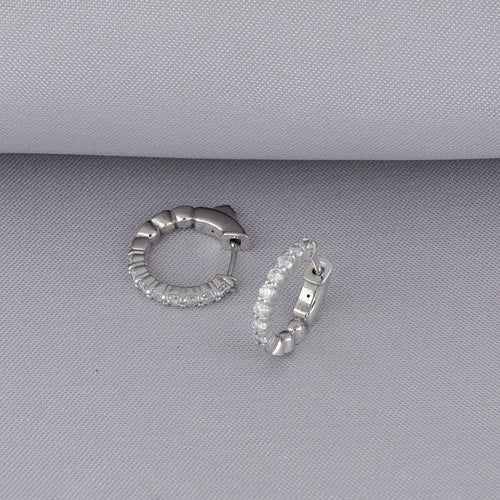 Arracadas Elaine Vault Mediana de Oro Rosa 14k con Diamantes de Laboratorio
