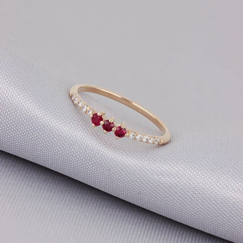 Anillo Felicia ¦ Rubíes · Oro Rosa