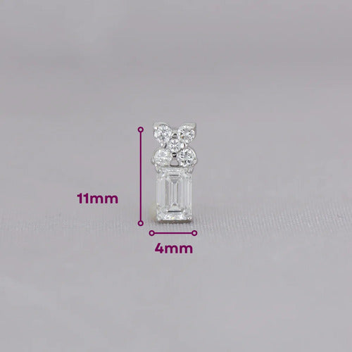 Broqueles Cieli Corte Esmeralda de Oro Blanco 14k con Diamantes de Laboratorio