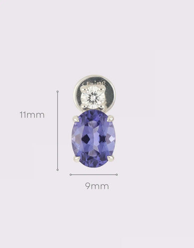 Aretes Tanzanita Diam Natural ¦ Standard