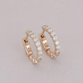 Arracadas Elaine Vault Mediana de Oro Rosa 14k con Diamantes de Laboratorio