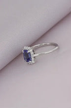 [ML-88332] Elaine Anillo Biselados con Tanzanita Corte Esmeralda 1.26 cts Tanzanita (Esmeralda) OB 14K