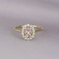 [ML-03919] Elaine Anillo Biselado Corte Oval Morganita 0.86 cts Morganita (Oval) OA 14K