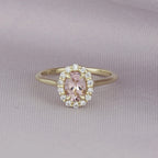 [ML-03919] Elaine Anillo Biselado Corte Oval Morganita 0.86 cts Morganita (Oval) OA 14K