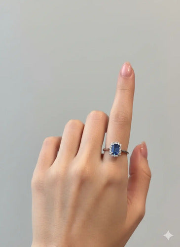 [ML-88332] Elaine Anillo Biselados con Tanzanita Corte Esmeralda 1.26 cts Tanzanita (Esmeralda) OB 14K