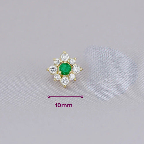 [EN-BR-IR-ES-OA-01] Elaine Broqueles Iris con Esmeralda 1.22 cts Esmeralda OA 14K