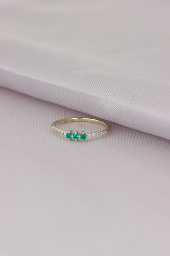 Anillo Felicia ¦ Esmeralda · Oro Amarillo
