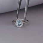 [ML-26279] Elaine Anillo Biselado Aguamarina Pera 0.72 cts Aguamarina (Pera) OB 14K