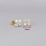 Broqueles Cieli de Oro Amarillo 14k, con sus medidas marcadas: 7 mm.