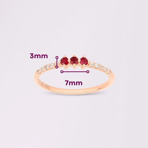 Anillo Felicia ¦ Rubíes · Oro Rosa