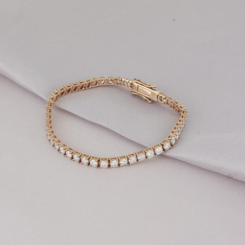 Pulsera Tennis Elaine Vault de Oro Rosa 14k con Diamantes de Laboratorio