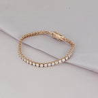 Pulsera Tennis Elaine Vault de Oro Rosa 14k con Diamantes de Laboratorio