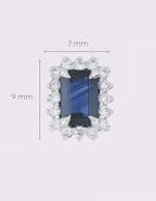 [ML-49652] Elaine Broqueles Biselado Zafiro Corte Esmeralda 2.89 cts Zafiro (Esmeralda) OA 14K