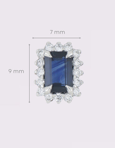 [ML-49652] Elaine Broqueles Biselado Zafiro Corte Esmeralda 2.89 cts Zafiro (Esmeralda) OA 14K