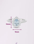 [ML-26279] Elaine Anillo Biselado Aguamarina Pera 0.72 cts Aguamarina (Pera) OB 14K