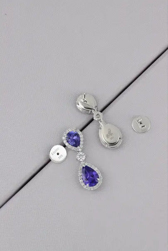 [ML-05980] Elaine Dije Biselado Tanzanita Gotas Encontradas Tanzanita OA 14K