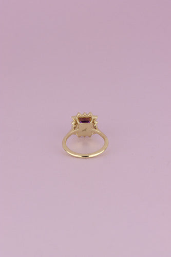 [ML-90825] Elaine Anillo Biselado de Amatista Corte Esmeralda 2.06 cts Amatista (Esmeralda) OR 14K