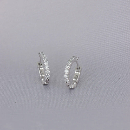 Arracadas Elaine Vault Mediana de Oro Rosa 14k con Diamantes de Laboratorio