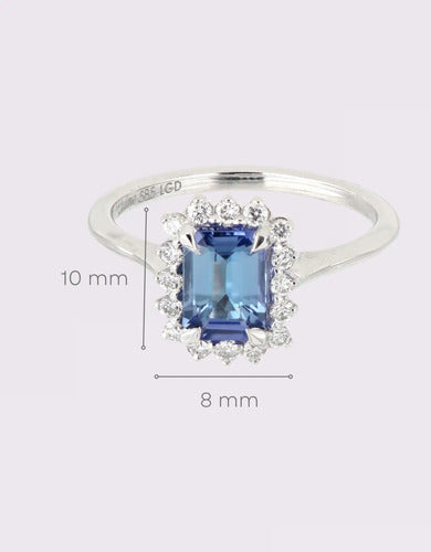[ML-88332] Elaine Anillo Biselados con Tanzanita Corte Esmeralda 1.26 cts Tanzanita (Esmeralda) OB 14K