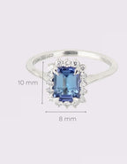 [ML-88332] Elaine Anillo Biselados con Tanzanita Corte Esmeralda 1.26 cts Tanzanita (Esmeralda) OB 14K
