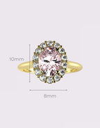 [ML-03919] Elaine Anillo Biselado Corte Oval Morganita 0.86 cts Morganita (Oval) OA 14K