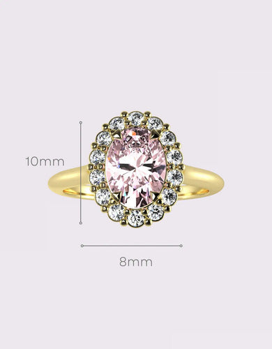 [ML-03919] Elaine Anillo Biselado Corte Oval Morganita 0.86 cts Morganita (Oval) OA 14K
