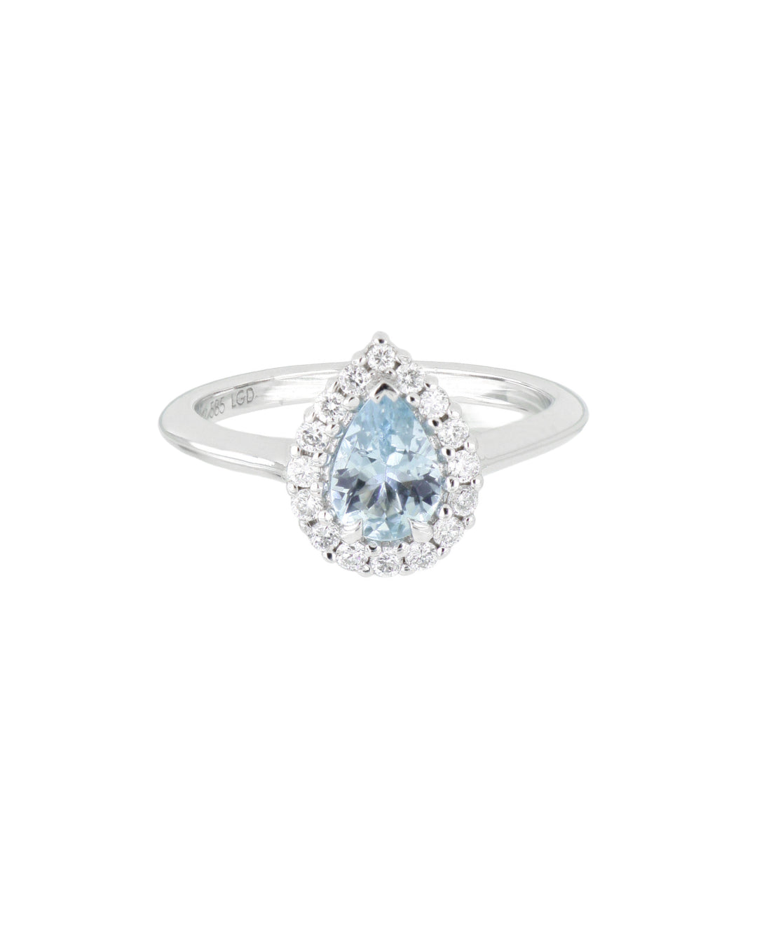 [ID 6535 OT 5744] Elaine Anillo Aguamarina Aguamarina OB 14K