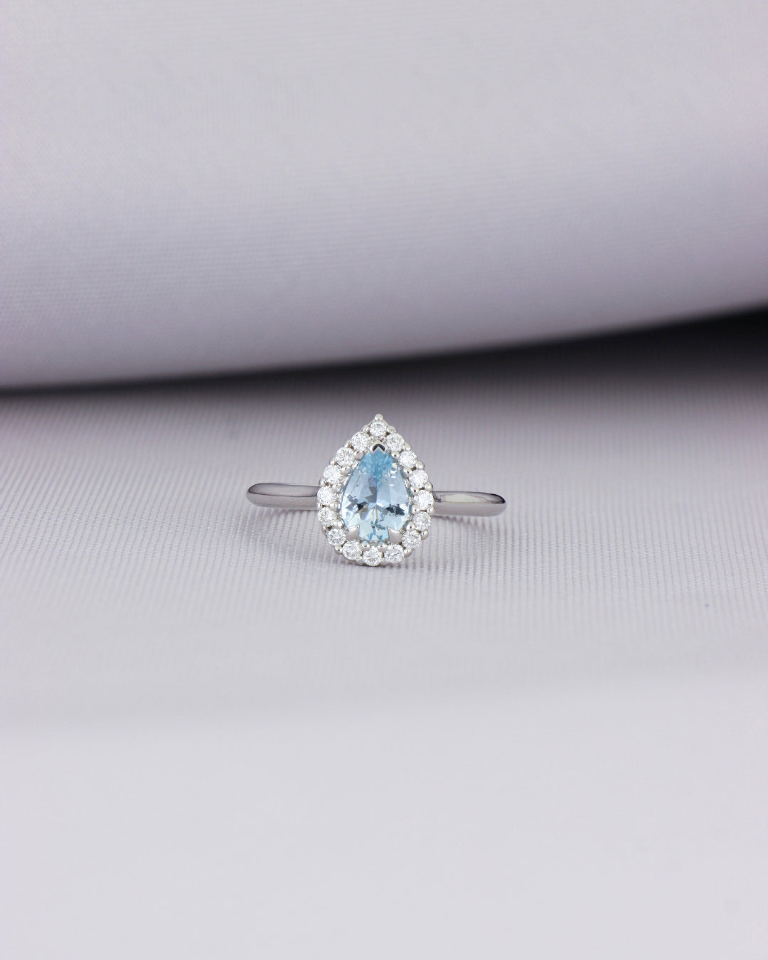 [ID 6535 OT 5744] Elaine Anillo Aguamarina Aguamarina OB 14K