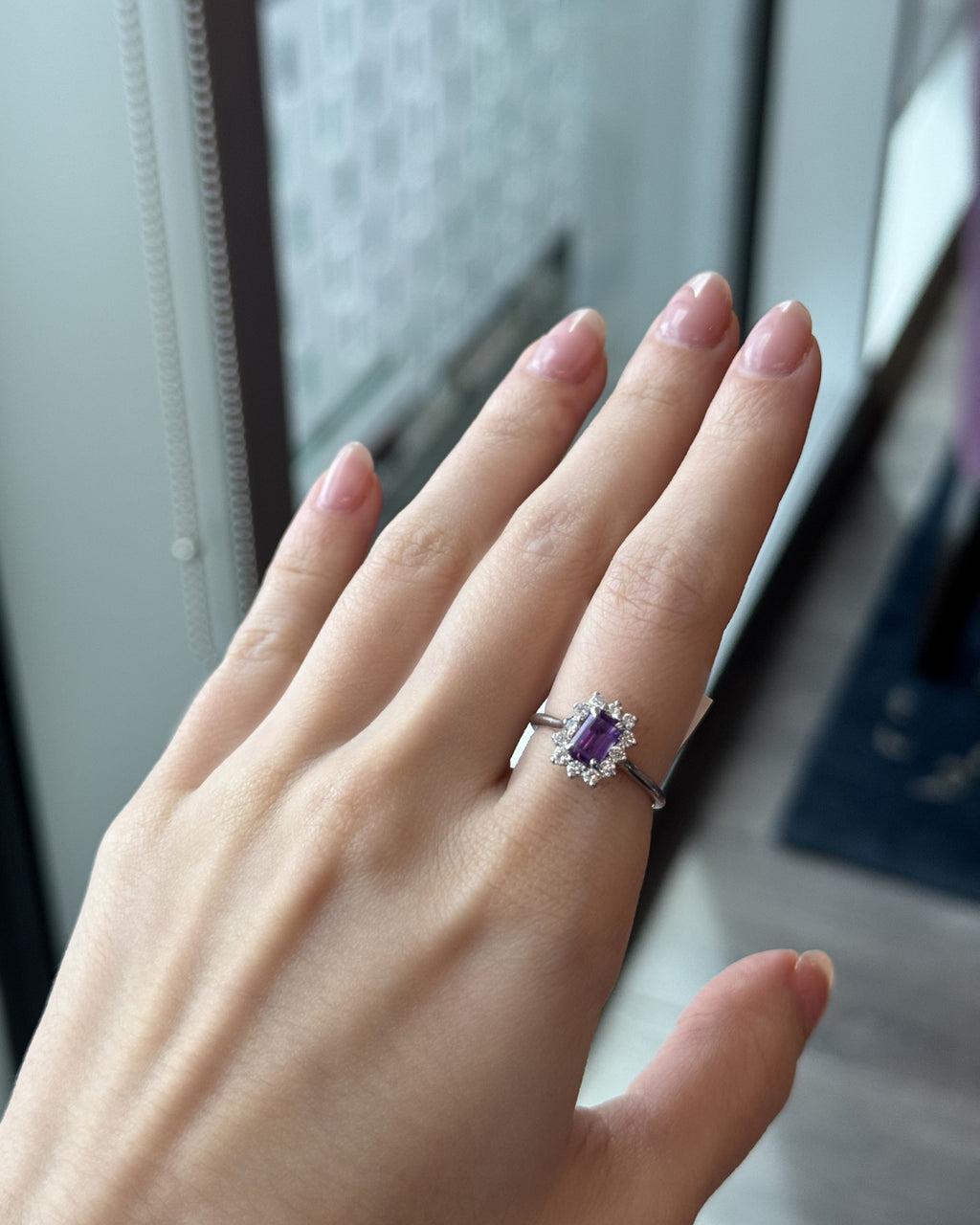 [ID 5830 OT 5719] Elaine Anillo Amatista Amatista OB 14K