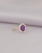 [ID 5821 OT 5699] Elaine Anillo Amatista Oval Amatista (Oval) OR 14K