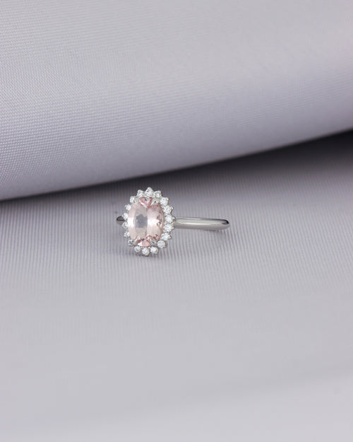 Anillo Bisel Morganita Corte Oval
