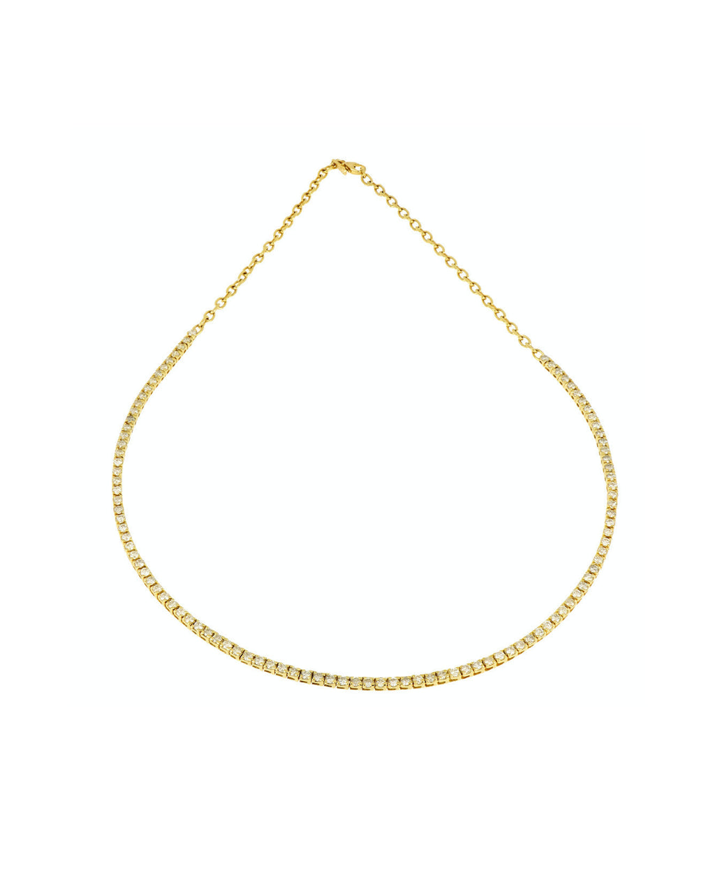 [ID 5012 OT 4764] Elaine Collar Tennis Necklace 6.34 cts OB 14K