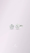 Broqueles Flor Mar de Oro Blanco 14k con Diamantes de Laboratorio