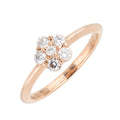 Anillo Flor Mar de Oro Rosa 14k con Diamantes de Laboratorio