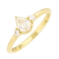 Anillo Goccia de Oro Amarillo 14k con Diamantes de Laboratorio