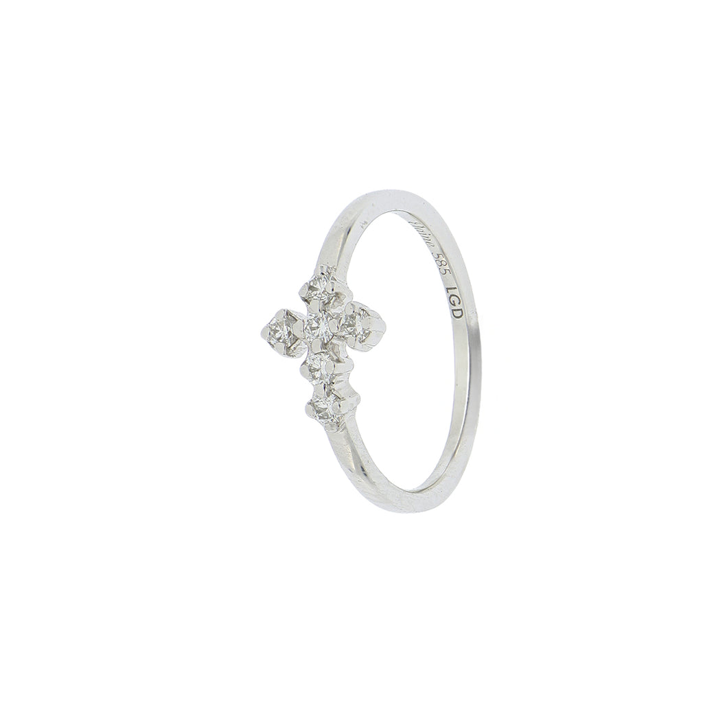 Anillo Selene de Oro Blanco 14k con Diamantes de Laboratorio