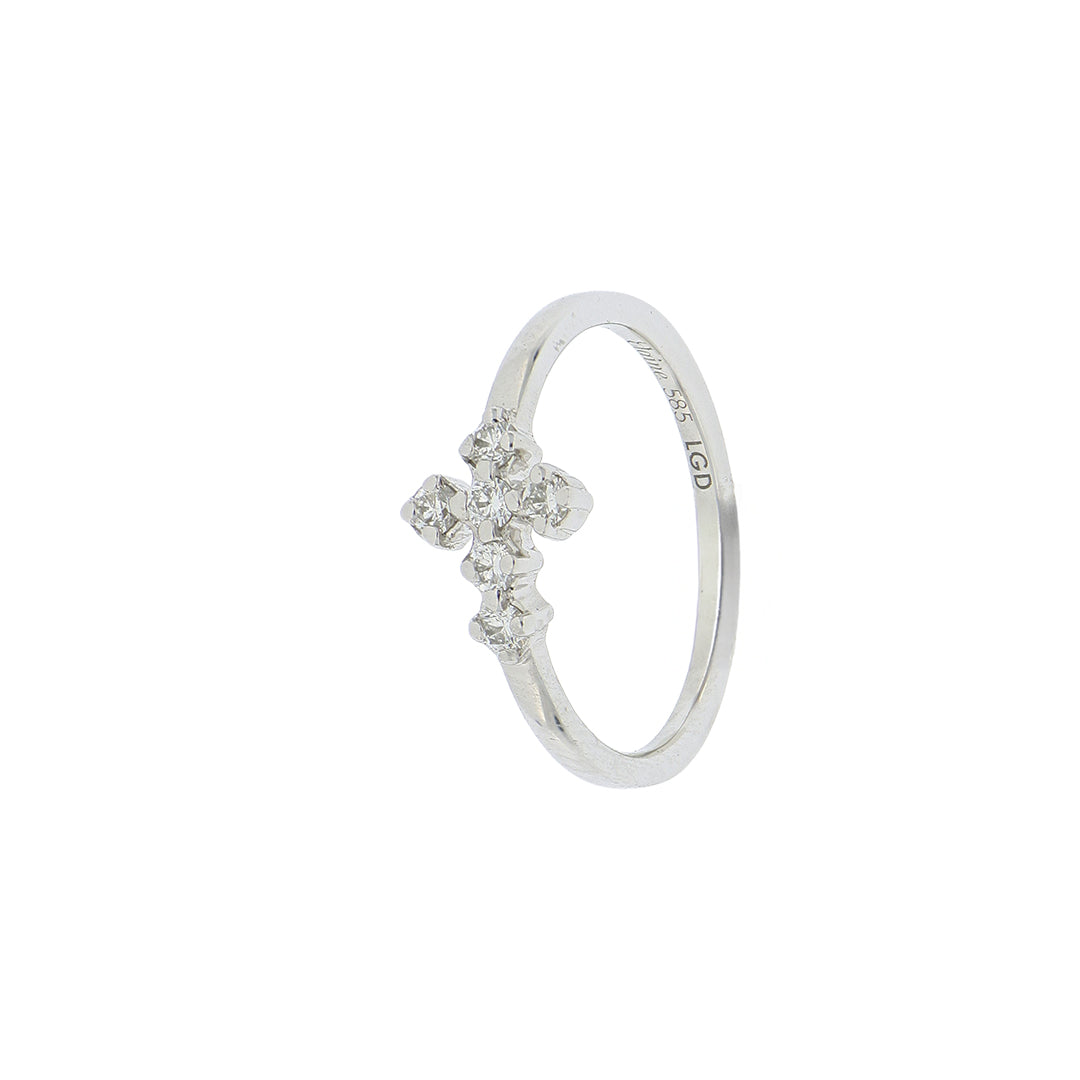 Anillo Selene de Oro Blanco 14k con Diamantes de Laboratorio
