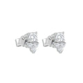 Broqueles Tré Cima de Oro Blanco 14k con Diamantes de Laboratorio