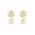 Broqueles Goccia de Oro Amarillo 14k con Diamantes de Laboratorio