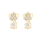 Broqueles Goccia de Oro Amarillo 14k con Diamantes de Laboratorio