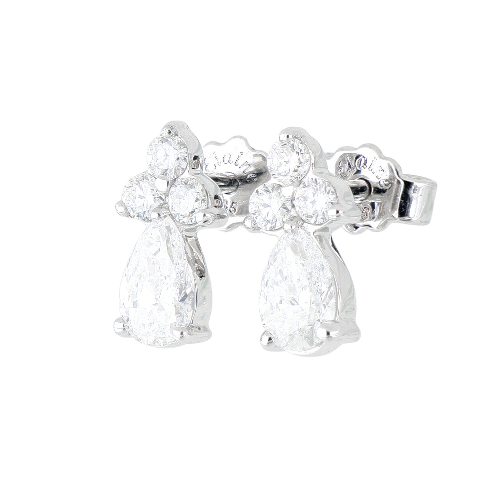 Broqueles Goccia de Oro Blanco 14k con Diamantes de Laboratorio