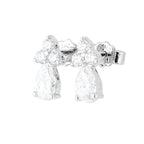 Broqueles Goccia de Oro Blanco 14k con Diamantes de Laboratorio