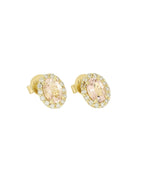 Aretes Broqueles Morganita ¦ Forma Oval